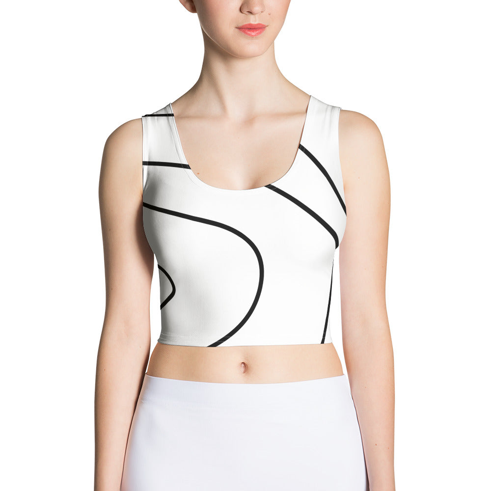 White and Black Crop Top