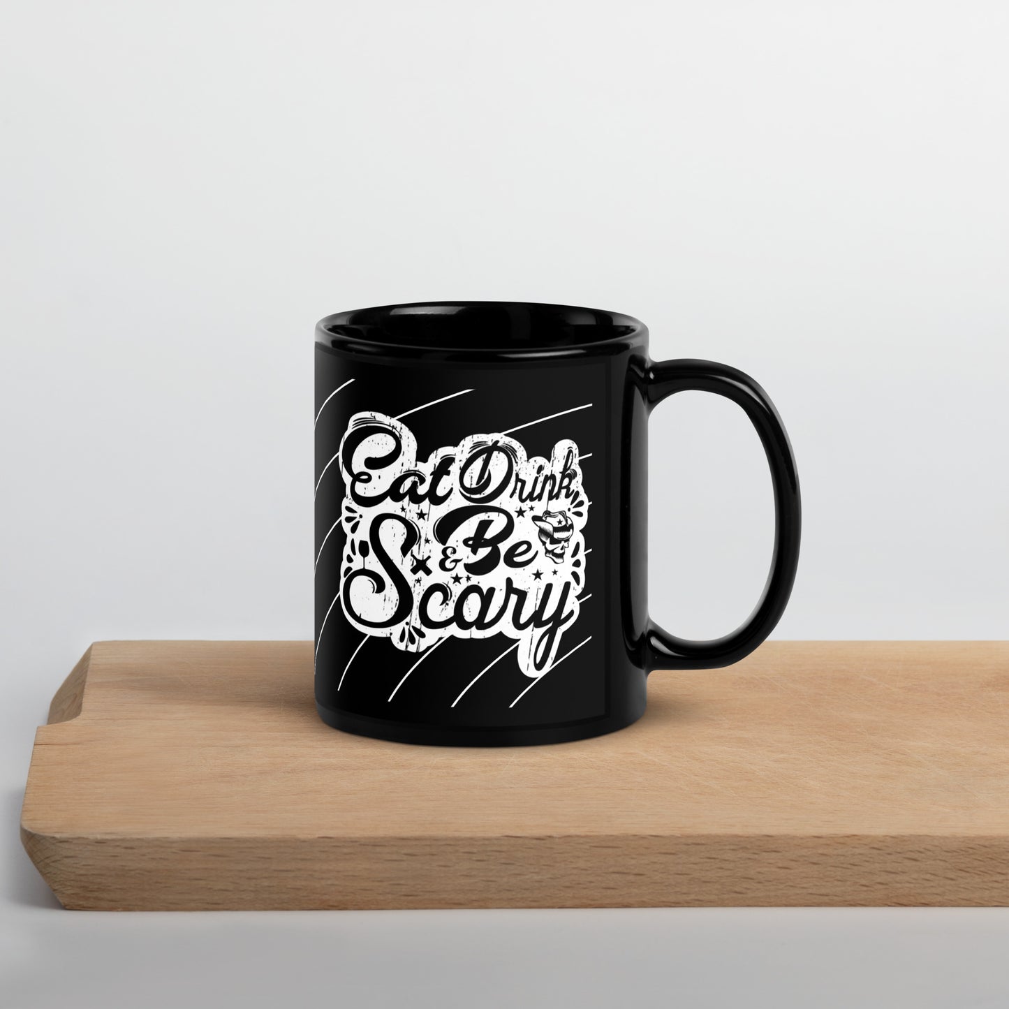 Scary Black Glossy Mug