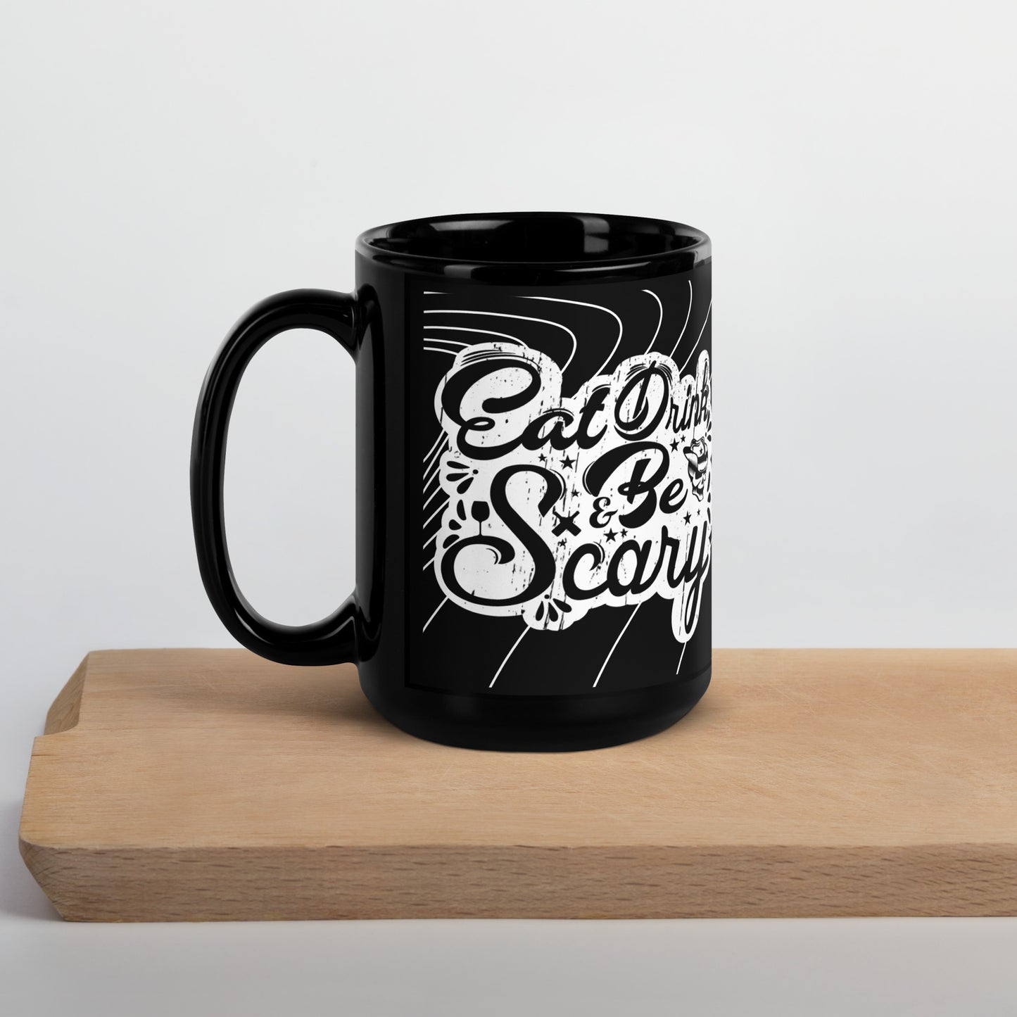 Scary Black Glossy Mug