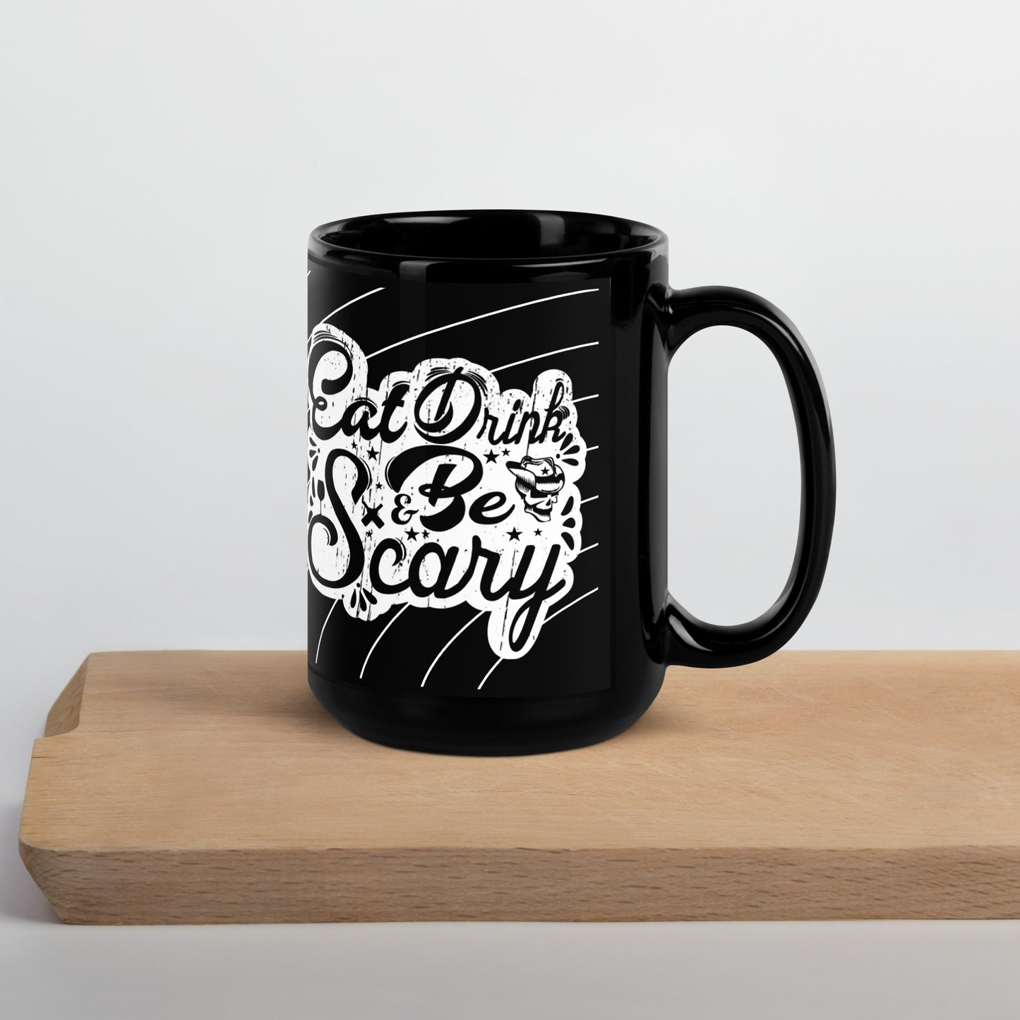 Scary Black Glossy Mug