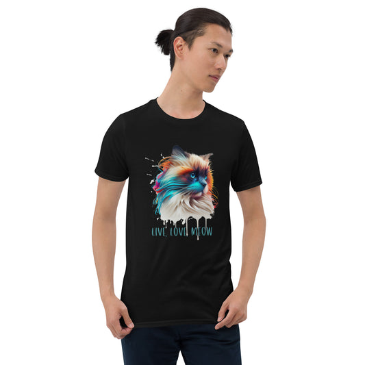 Unisex Colorful Cat Short Sleeve T-Shirt