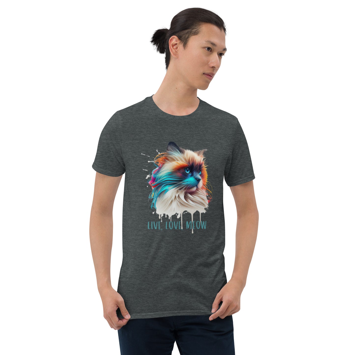 Unisex Colorful Cat Short Sleeve T-Shirt